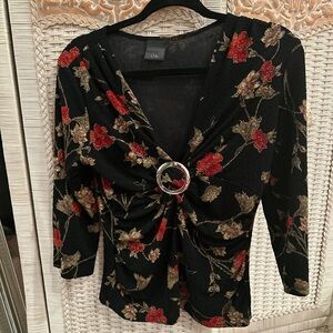 American Vintage Black Floral Blouse